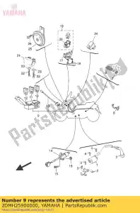 yamaha 2DMH25900000 conjunto de chicote de fios - Lado inferior
