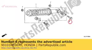Honda 90101HE0670 perno, brida, 10x45 - Lado inferior