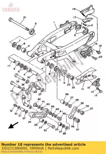 yamaha 3JD221280000 cubierta, empuje 1 - Lado inferior