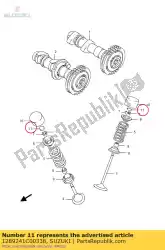 shim, stoter van Suzuki, met onderdeel nummer 1289241C00338, bestel je hier online: