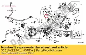 Honda 30510KZZ901 bobine bobine, allumage - La partie au fond