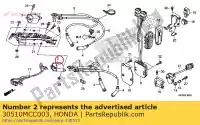 30510MCC003, Honda, coil comp., ignition honda  cb cbf cbr fjs st vt vtx 400 600 750 1000 1100 1300 1800 2000 2001 2002 2003 2004 2005 2006 2007 2008 2009 2010 2011 2012 2013 2017, New