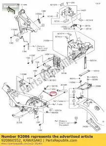 kawasaki 920860552 draad, helmslot ej800abf - Onderkant