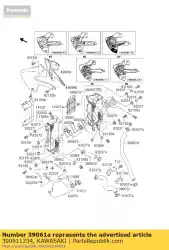 Ici, vous pouvez commander le radiateur-assy, ?? Rh auprès de Kawasaki , avec le numéro de pièce 390611234: