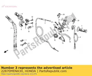 Honda 22870MENA30 comp. cabo, embreagem - Lado inferior