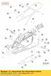 ktm 83003013044 soporte motor l / s cpl. - Lado inferior