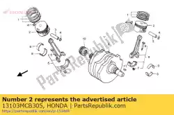 Aqui você pode pedir o pistão (0,50) em Honda , com o número da peça 13103MCB305: