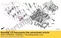 90017KYJ900, Honda, boulon, bride, 6x32 honda  cb cbr crf 250 300 500 2011 2013 2014 2015 2017 2018 2019 2020 2021, Nouveau