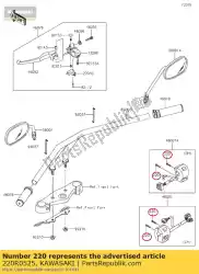 Qui puoi ordinare screw-pan-cros, 5x25 jb650-a1 da Kawasaki , con numero parte 220R0525: