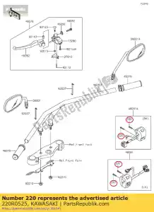 kawasaki 220R0525 vis-pan-cros, 5x25 jb650-a1 - La partie au fond