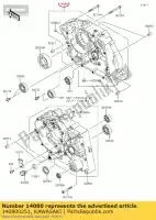 140800251, Kawasaki, skrzynia korbowa, rh klx150c9f kawasaki  d tracker klx 125 140 150 2013 2015 2016 2017 2018 2019 2020 2021, Nowy