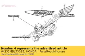 honda 64232MBL730ZB mark, r. komin ?rodkowy * typ5 * (typ5) - Dół