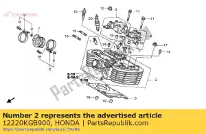 Honda 12220KGB900 comp. cabeça, rr. cilindro - Lado inferior