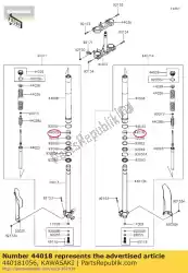 Qui puoi ordinare forcella, pistone interno kdx200-f da Kawasaki , con numero parte 440181056: