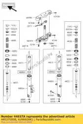 Ici, vous pouvez commander le porte-fourche sous vn900c9fa auprès de Kawasaki , avec le numéro de pièce 440370098: