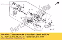 43105KS6702, Honda, pad comp. un' honda cr  r xr crm mk i ii cr125r cr250r cr500r 1 2 xr250r xr600r cr80r 125 500 600 80 250 , Nuovo