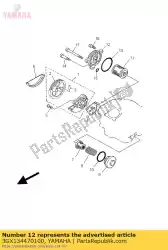 Ici, vous pouvez commander le couvercle, élément d'huile auprès de Yamaha , avec le numéro de pièce 3GX134470100: