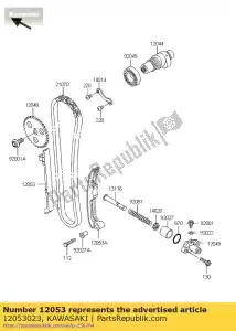 Kawasaki 12053023 chinelo, corrente de came - Lado inferior