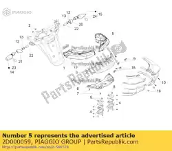 Ici, vous pouvez commander le feu arrière droit auprès de Piaggio Group , avec le numéro de pièce 2D000059: