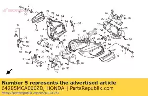 Honda 64285MCA000ZD persienne r s * y130p * - La partie au fond