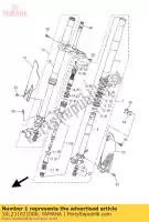 1SL231021000, Yamaha, gruppo forcella anteriore (l.h) yamaha yz 450 2014 2015, Nuovo