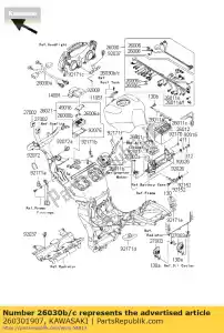 Kawasaki 260301907 harness,main - Bottom side