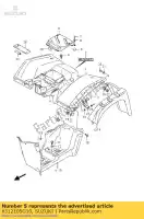 6312105G10, Suzuki, copertina, parafango rr suzuki lt f lt z 250 2006 2007 2008 2009 2010 2011 2012 2014, Nuovo