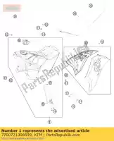 7700721306699, KTM, zbiornik paliwa kpl. 9,5 l exc sd 09 ktm exc 125 200 250 300 2009 2010 2011, Nowy