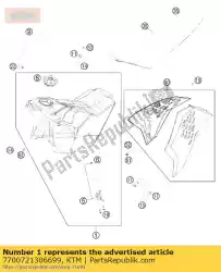 Aquí puede pedir depósito de combustible cpl. 9,5 l exc sd 09 de KTM , con el número de pieza 7700721306699: