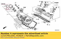 Aquí puede pedir cubierta, r. Válvula de caña de Honda , con el número de pieza 12331MEL000: