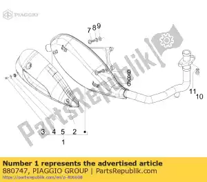 Piaggio Group 880747 tubo de escape - Lado inferior