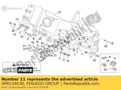 Aprilia AP8134638, Untere wasserkühlerhalterung, OEM: Aprilia AP8134638