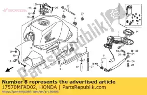 honda 17570MFAD02 comp. mangueira, alimentação de combustível - Lado inferior