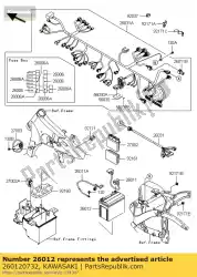 batterij, ytx12-bs, 12v 10a van Kawasaki, met onderdeel nummer 260120732, bestel je hier online: