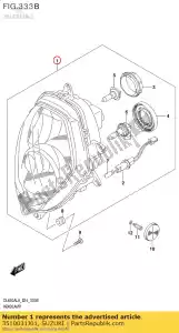 suzuki 3510031J01 lampe frontale assy - La partie au fond