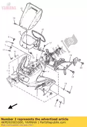 afbeeldingenset, motorkap van Yamaha, met onderdeel nummer 4KM283901000, bestel je hier online: