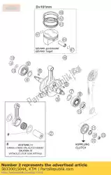 Aquí puede pedir conjunto de reparación de biela lc de KTM , con el número de pieza 58330015044: