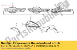 Here you can order the no description available at the moment from Honda, with part number 61111MZ0670ZA:
