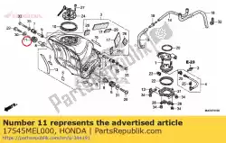Aqui você pode pedir o borracha, r. Fr. Montagem do tanque em Honda , com o número da peça 17545MEL000: