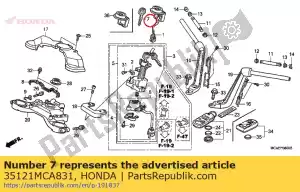 Honda 35121MCA831 key, blank (immobilizer) - Bottom side