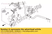 53131MW3600, Honda, houder, handvat buis boven honda cb 750 1992 1994 1995, Nieuw