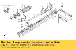 Here you can order the fork, fr. Gear shift from Honda, with part number 24211HN5670: