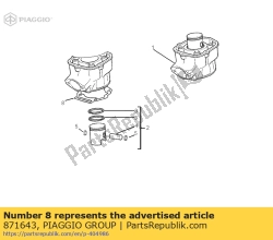 Aprilia 871643, Zylinderbodendichtung, OEM: Aprilia 871643