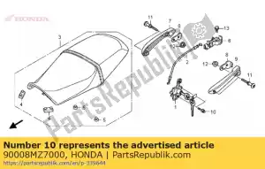 honda 90008MZ7000 tornillo, romper, 6 mm - Lado inferior