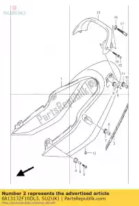 Suzuki 6813132F10DL3 emblème, siège tai - La partie au fond