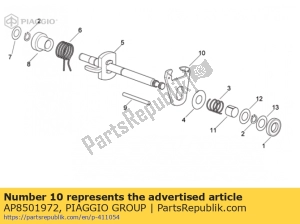 aprilia AP8501972 gear selector fork pins - Bottom side