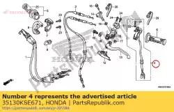 Ici, vous pouvez commander le interrupteur, arrêt moteur auprès de Honda , avec le numéro de pièce 35130KSE671: