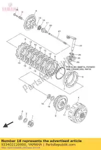 yamaha 933402120900 rolamento, impulso (2fl) - Lado inferior