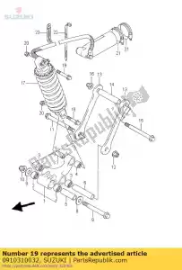 suzuki 0910310032 tornillo 10x75 - Lado inferior