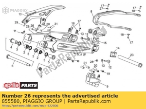 aprilia 855580 placa posterior - Lado inferior